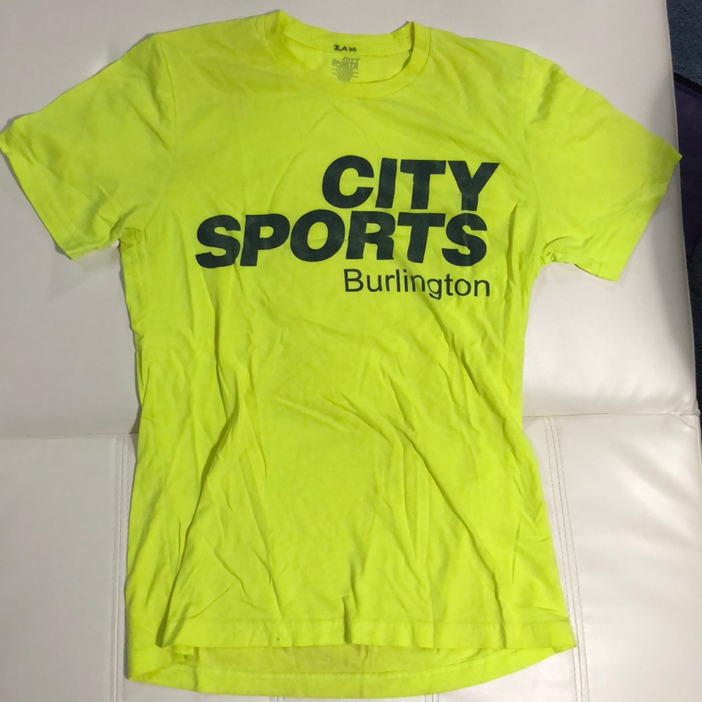 Neon Yellow City Sports Burlington T-Shirt (M)